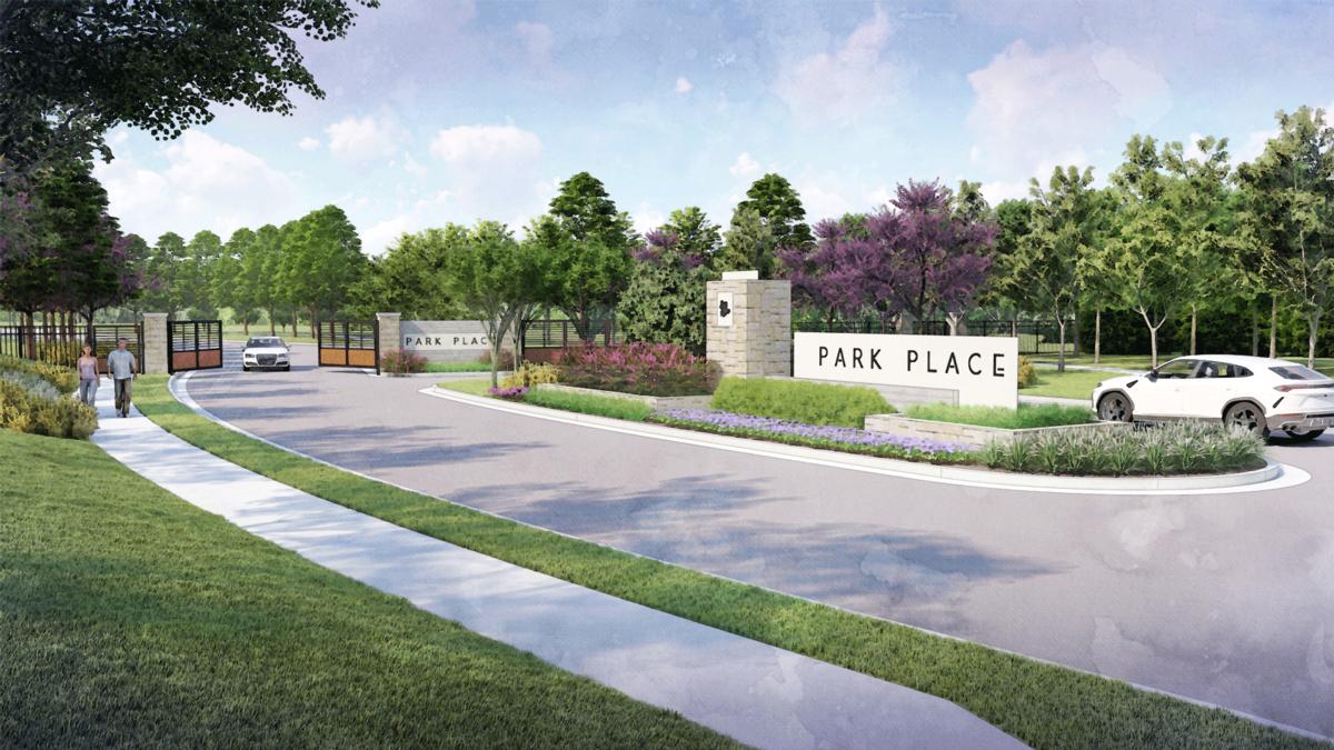 Rendering of the gated Park Place entrance in Prosper, Texas